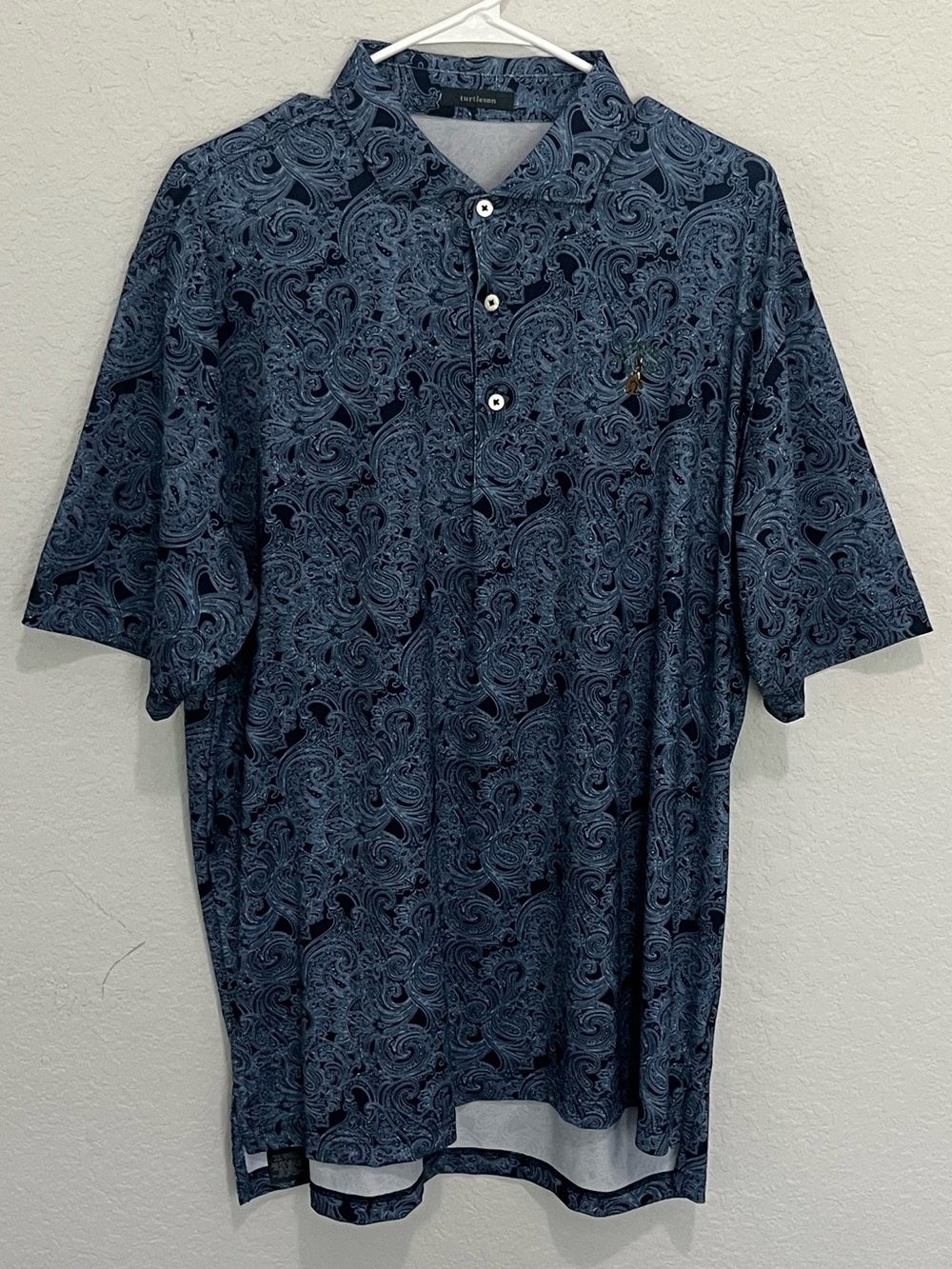 Turtleson Golf Polo Paisley Blue Men’s Size XL - Excellent